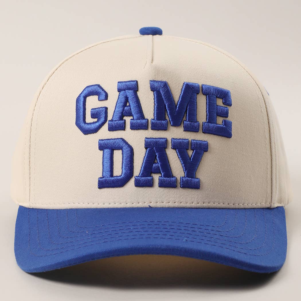 GAME DAY 3D Letter Embroidered Two-Tone Trucker Hat : BGD-WHT / ONE SIZE