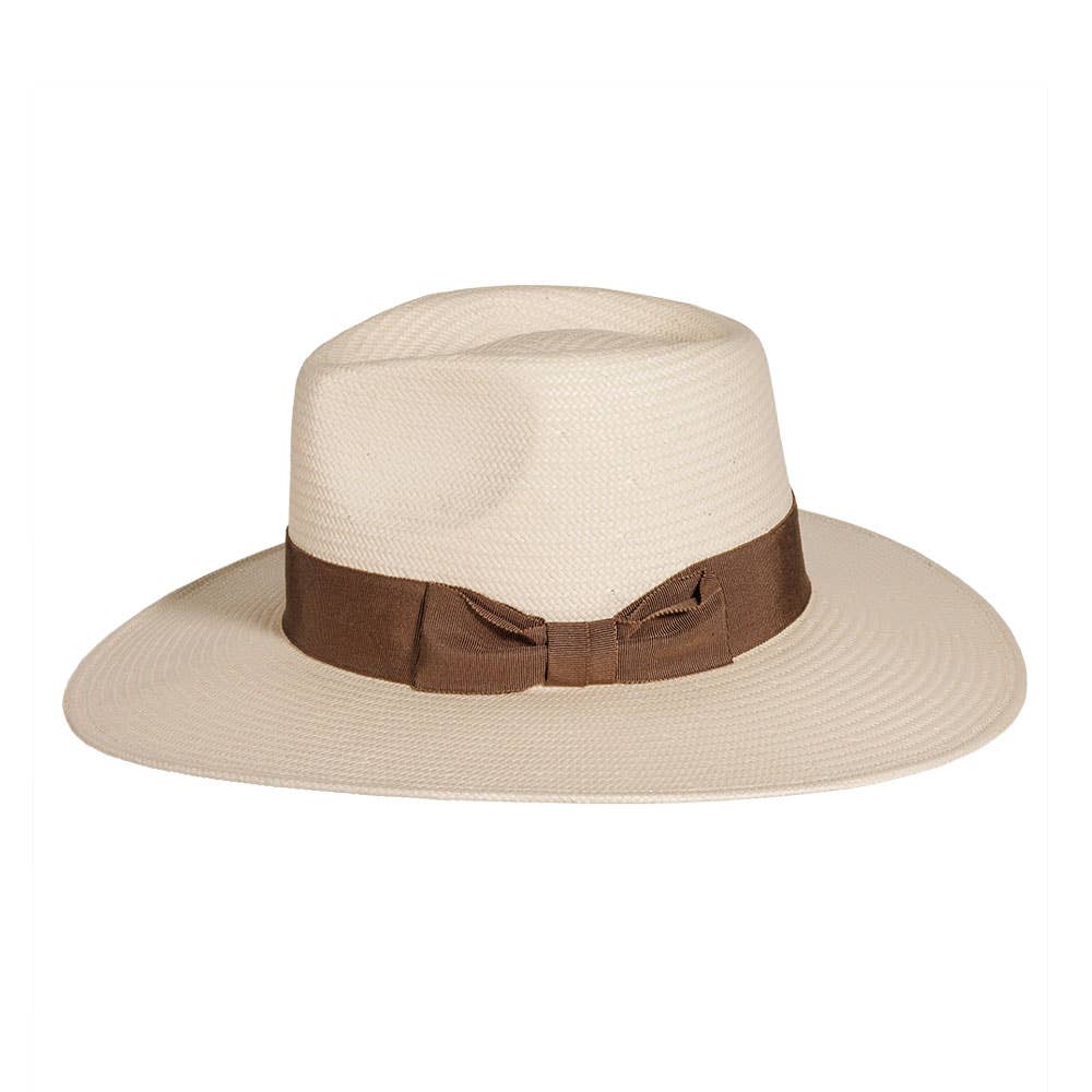 Straw Outback Wide Brim Sun Hat - Style Lennox: Ivory / L/X
