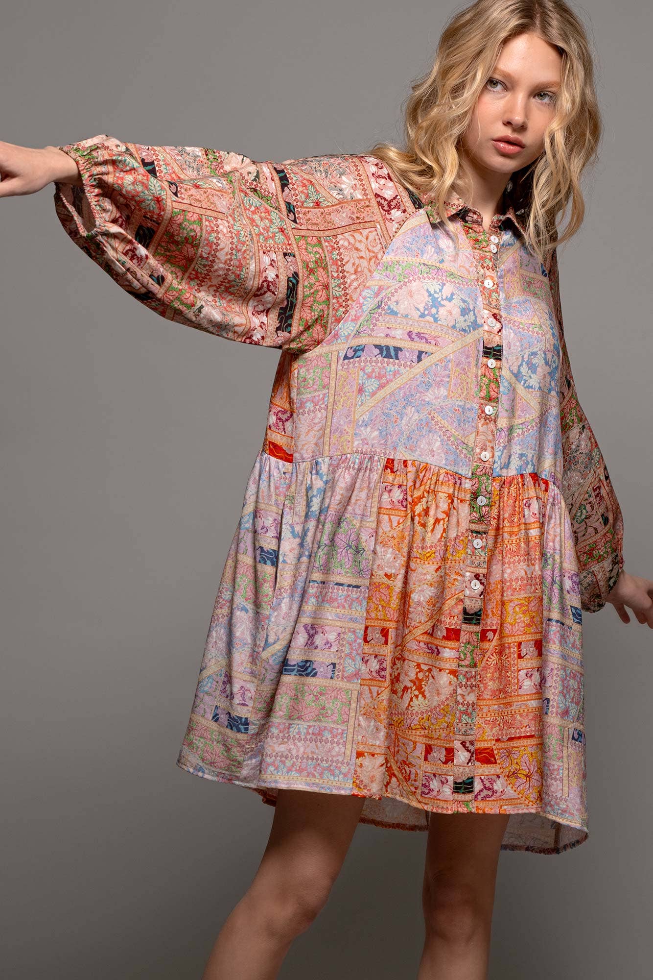 Sunset Mosaic Boho Dress