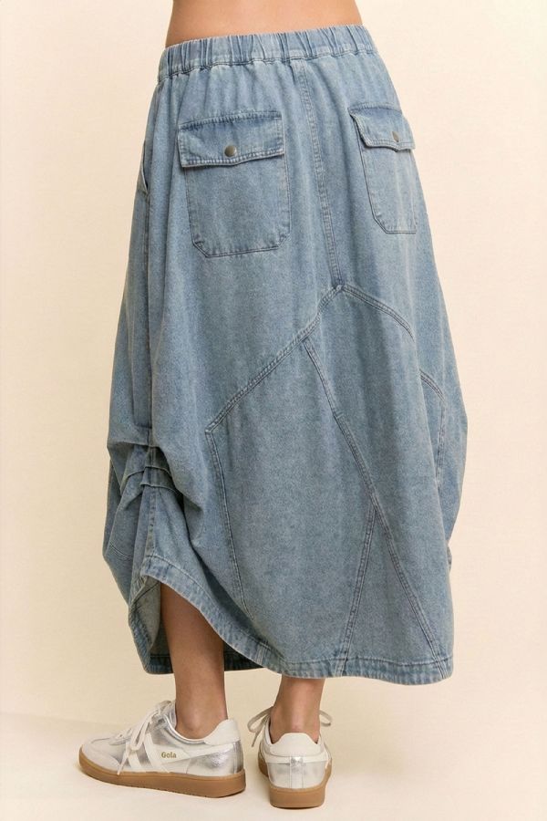 Light Denim Parachute Skirt