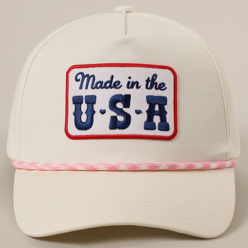 Made in the USA Embroidery Patch Trucker Hat: MULTI / ONE SIZE