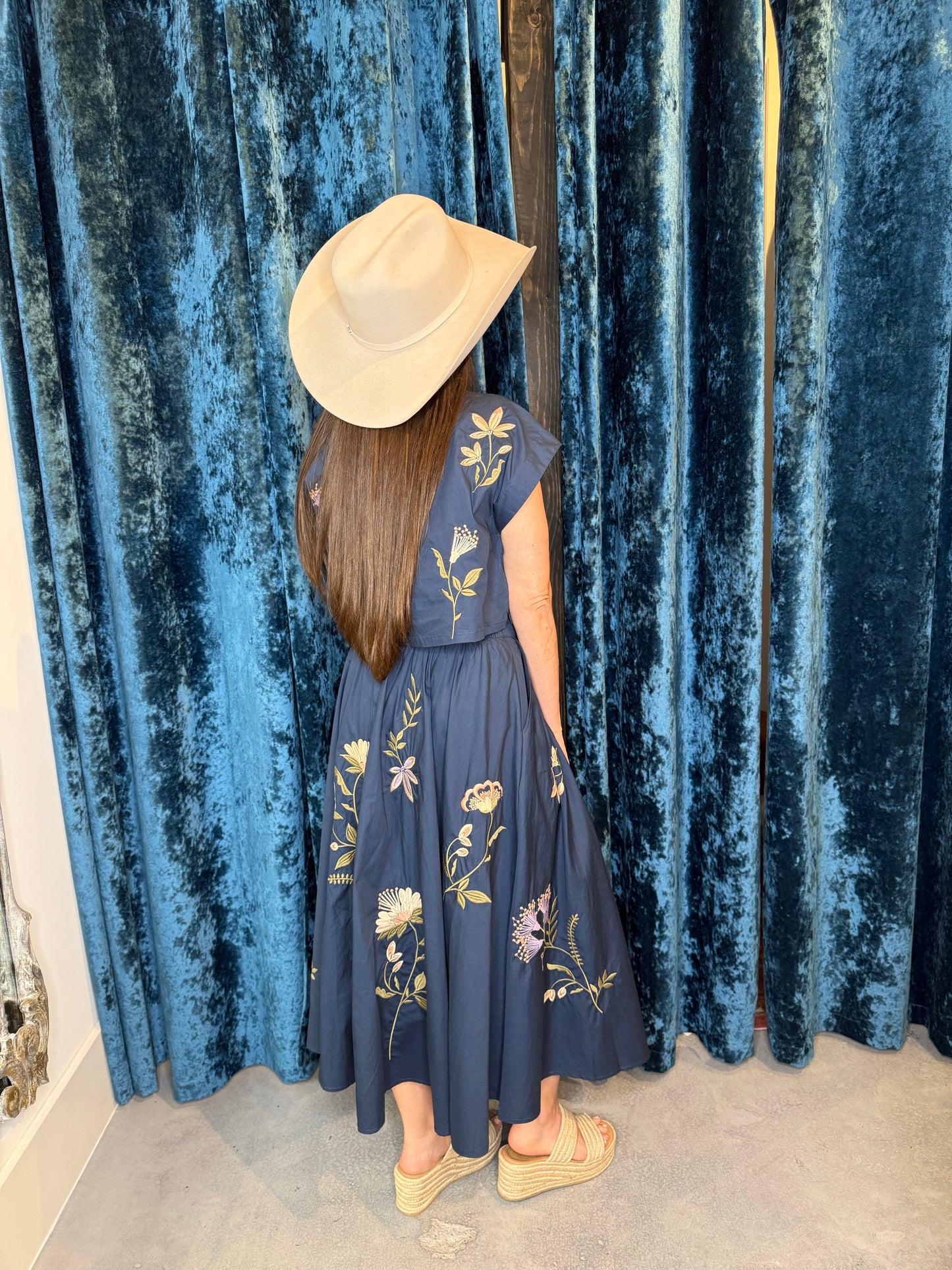 Navy Wildflower Waltz Two-Piece Set