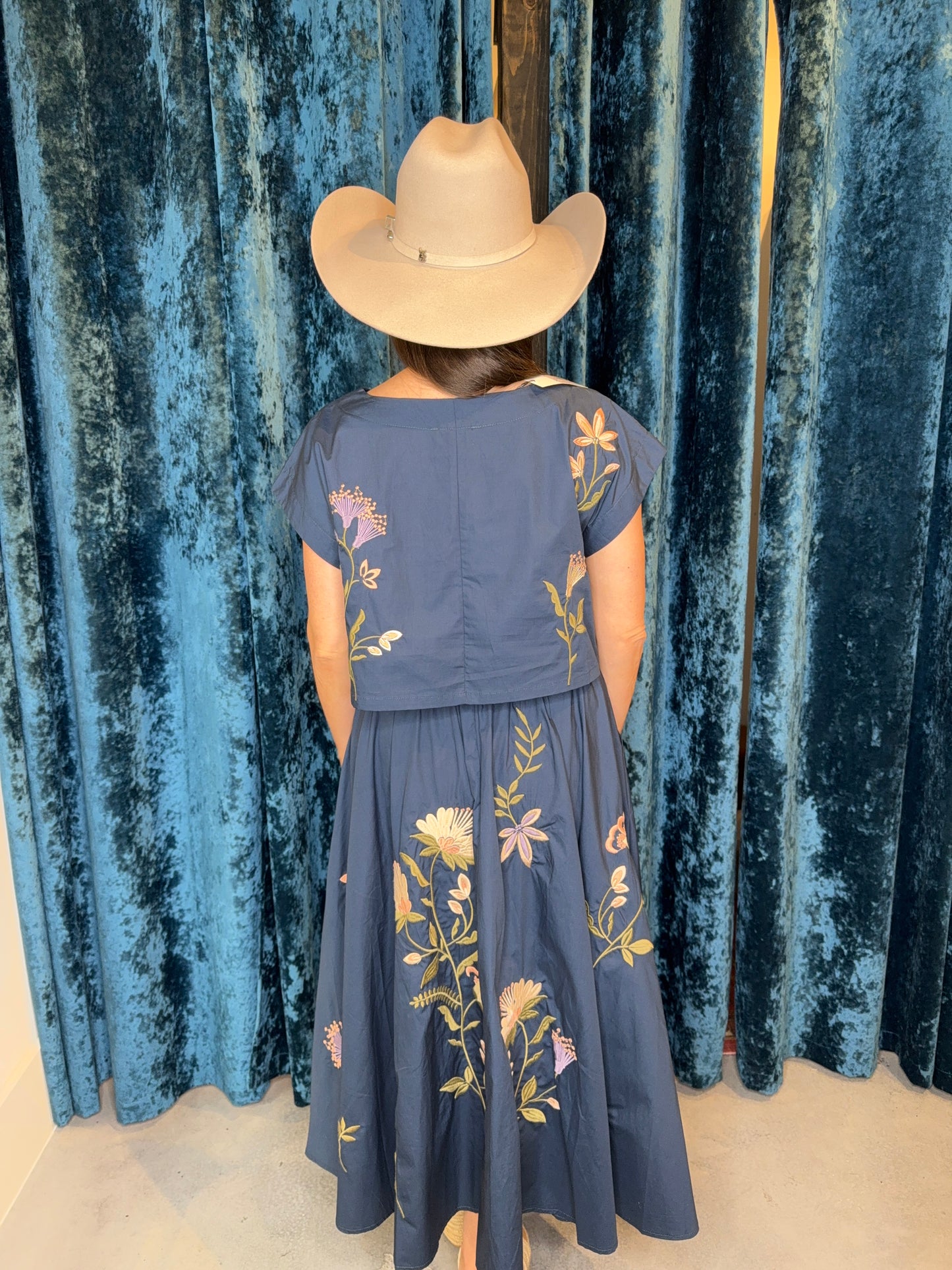 Navy Wildflower Waltz Two-Piece Set