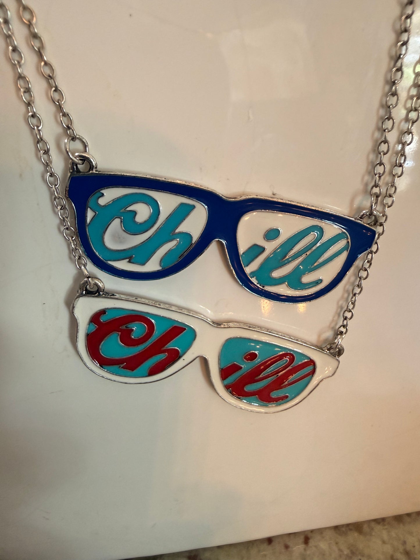 Enamel Chill Sunglass Necklace