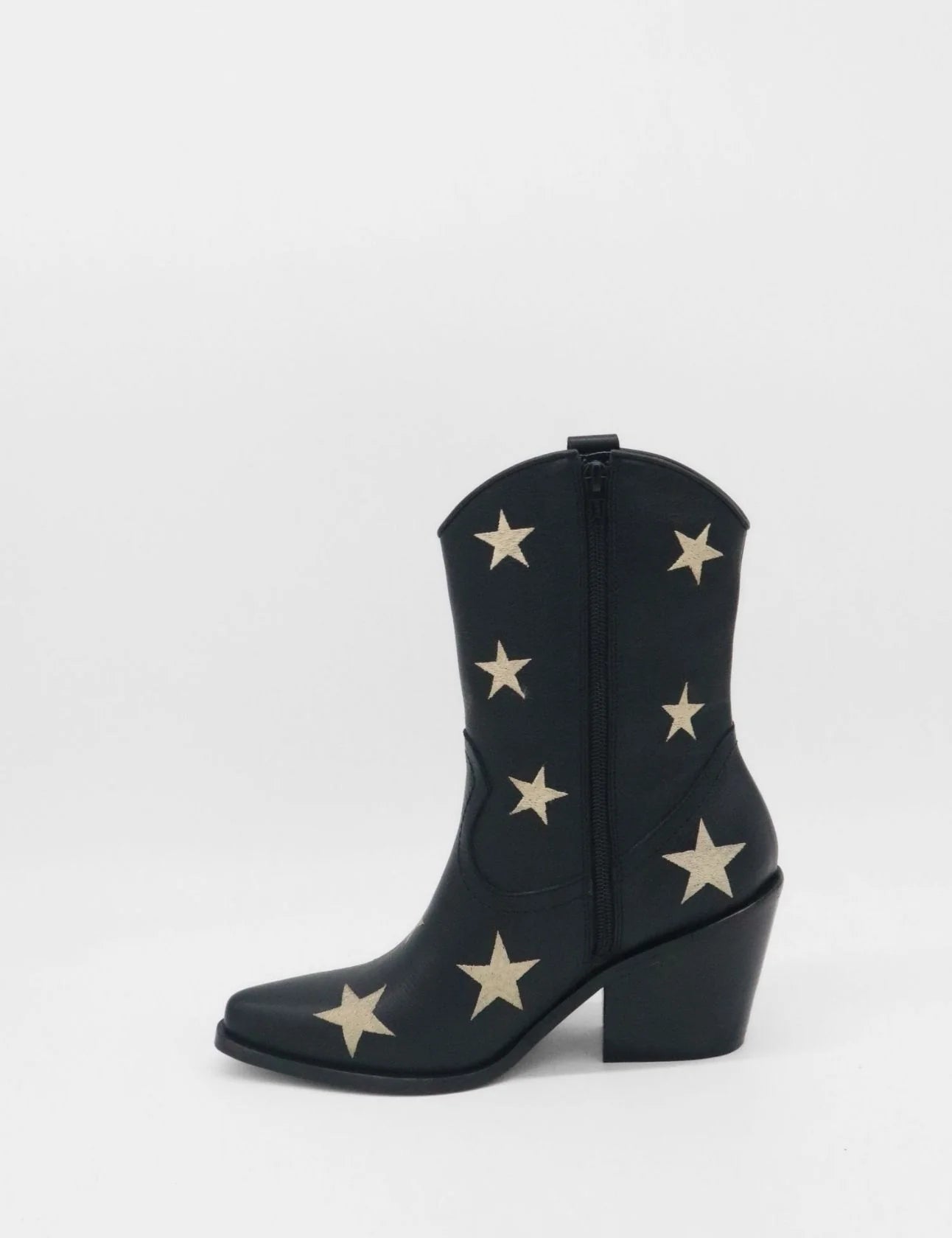 Moonlight Western Inspired Cowboy Boots - Black Leather
