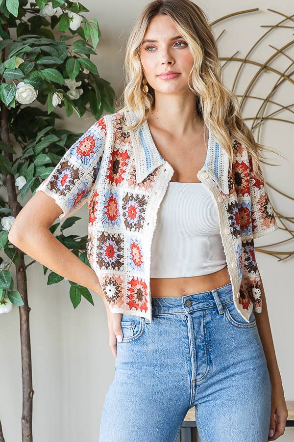 Sunset Bloom Crochet Top