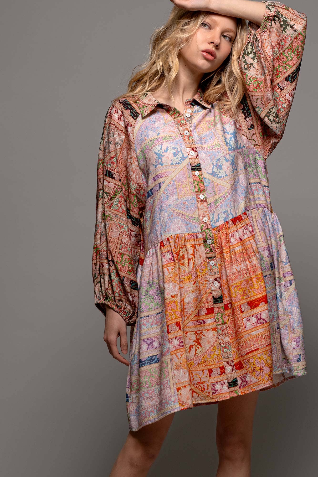 Sunset Mosaic Boho Dress