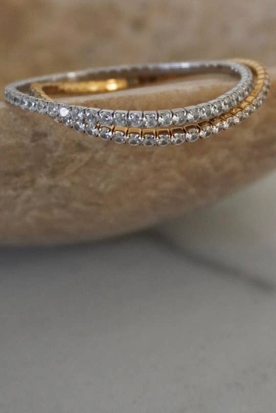STRETCHY TENNIS BRACELET : SILVER