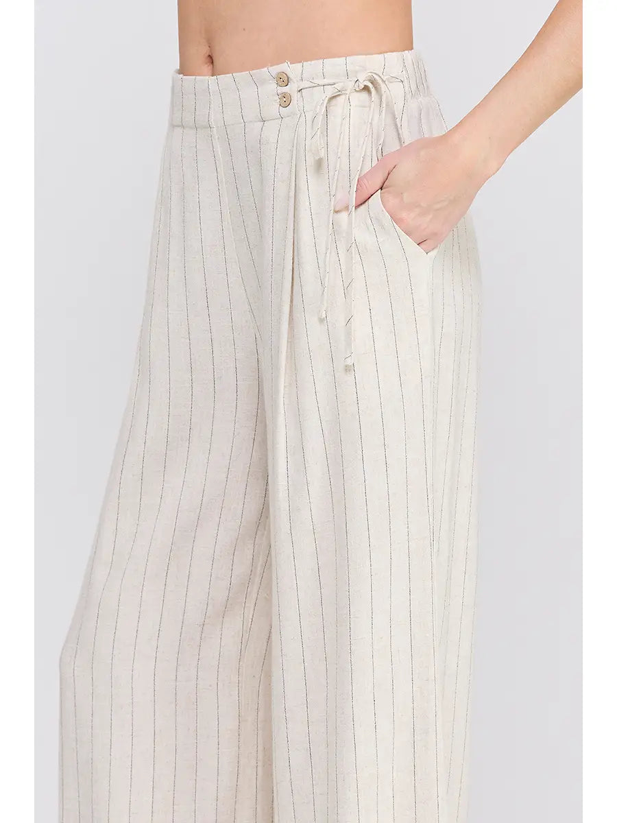 Driftwood Linen Pinstripe Pants