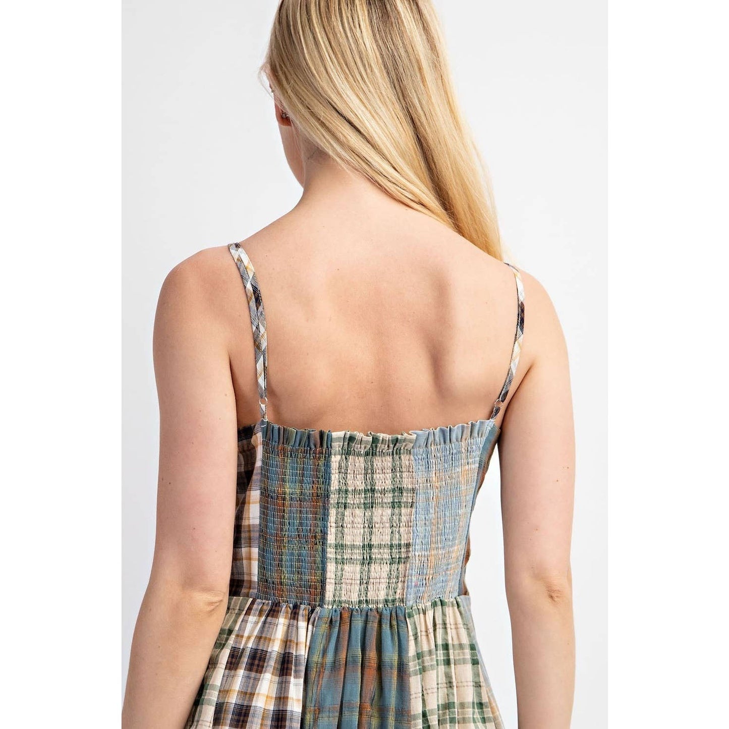 Checkered Midi Dress: MINT