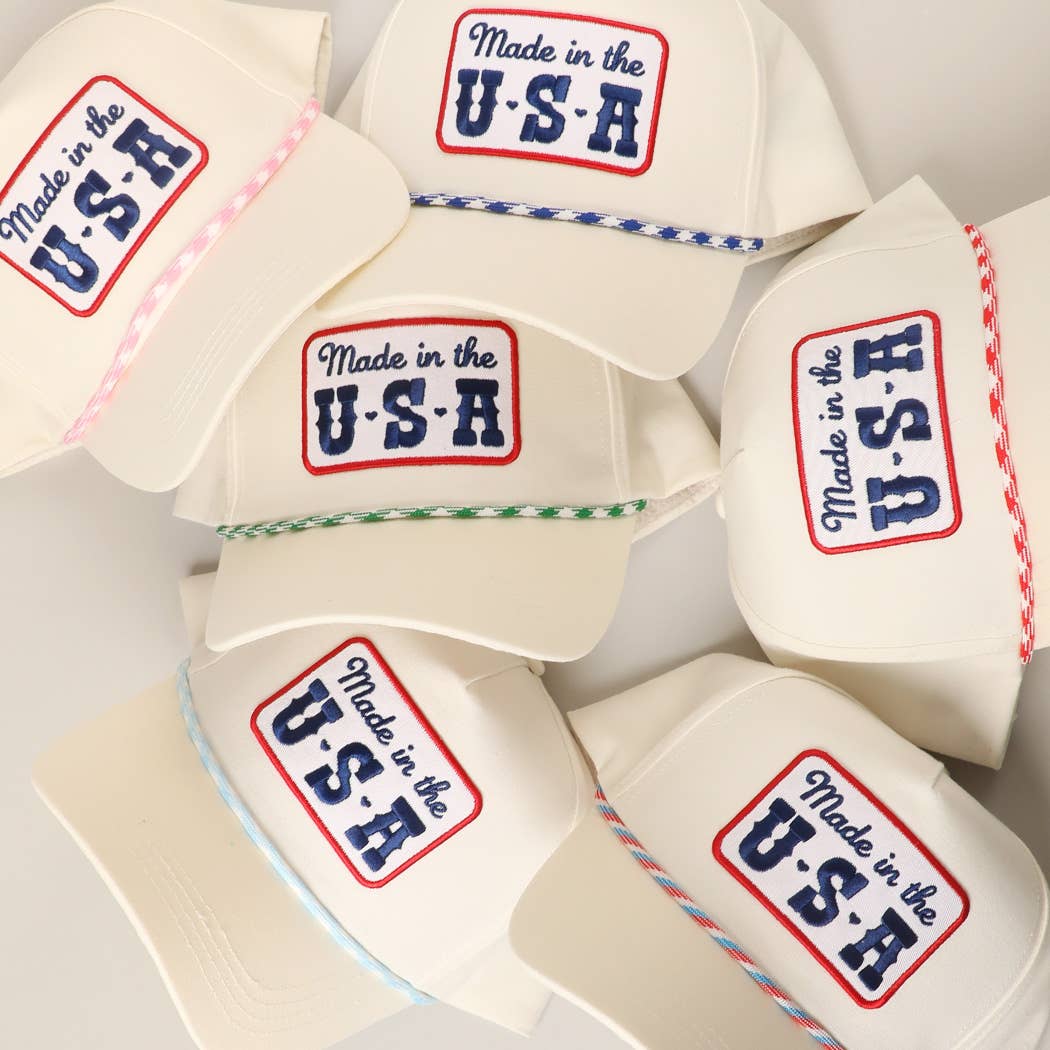 Made in the USA Embroidery Patch Trucker Hat: MULTI / ONE SIZE