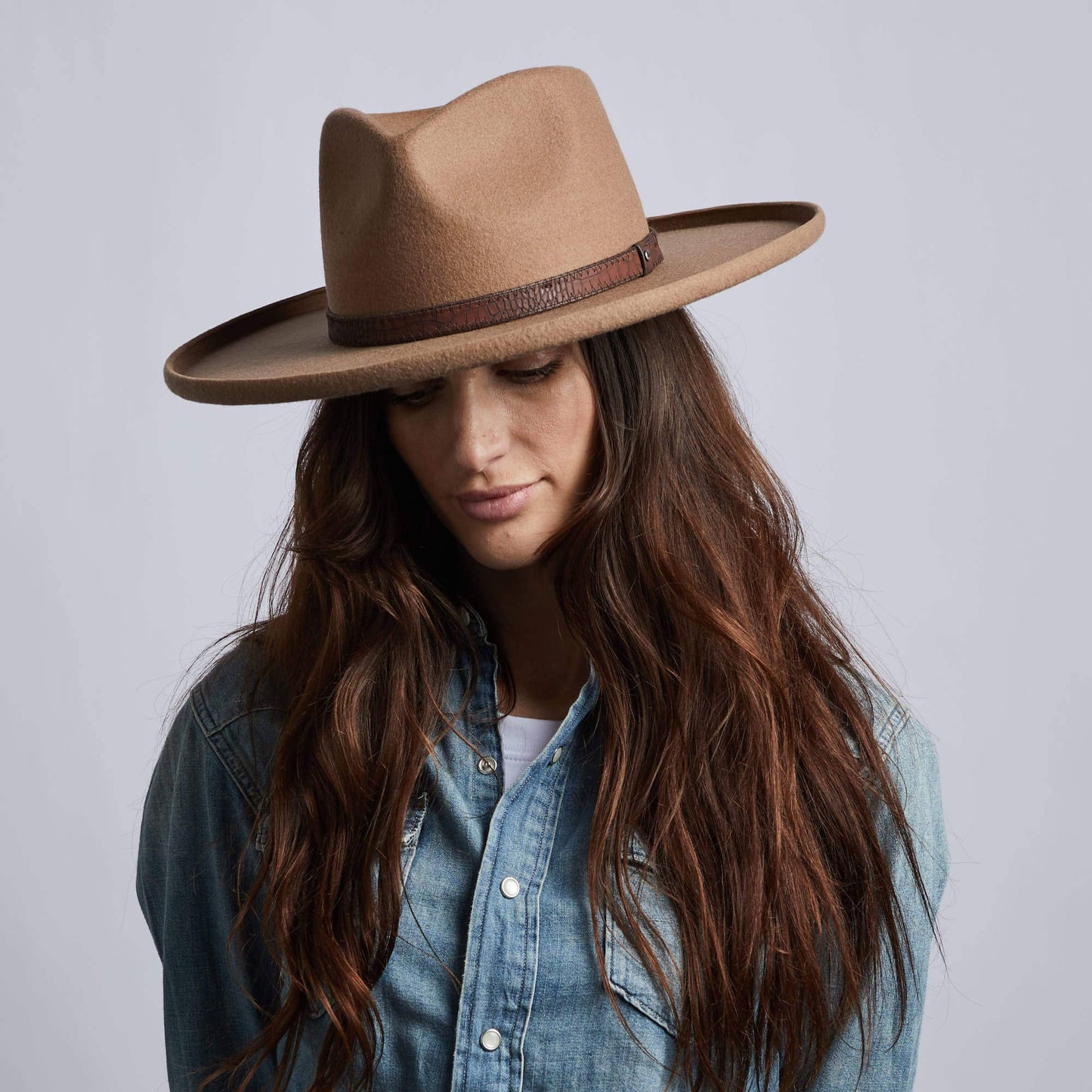 Pencil Rim Wool Felt Fedora Hat - Style Hudson: BLACK / LG