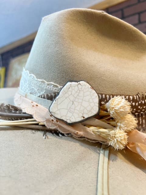 White Buffalo Turquoise Color Soldered Hat Pin Hat Bar