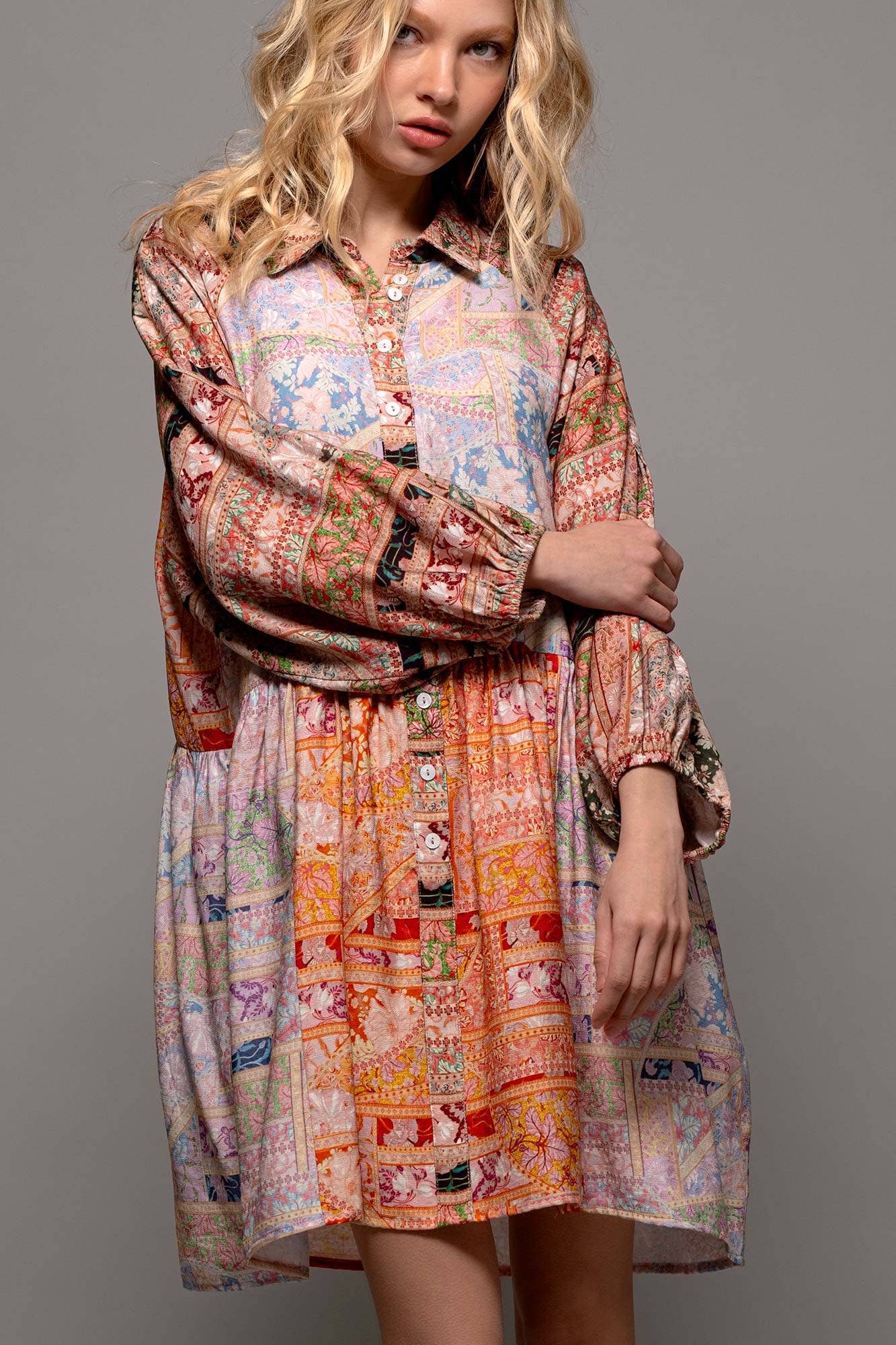 Sunset Mosaic Boho Dress