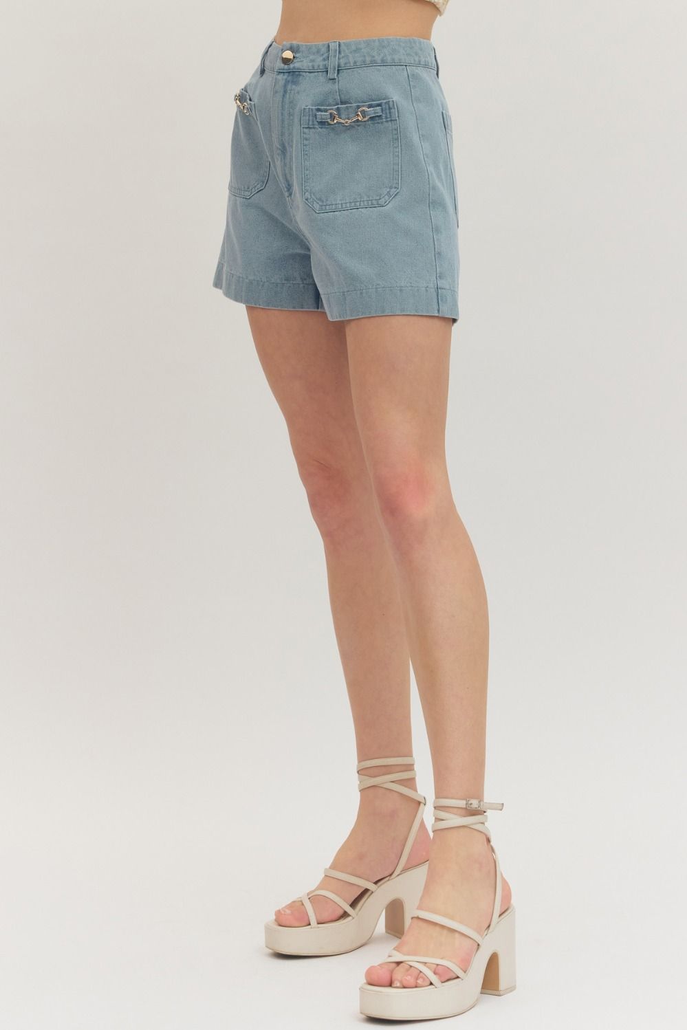 Horse Bit Denim Shorts
