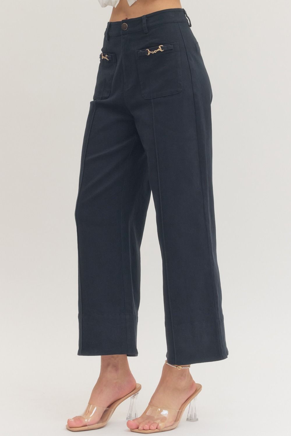 Horse Bit Navy Wide Leg Pants