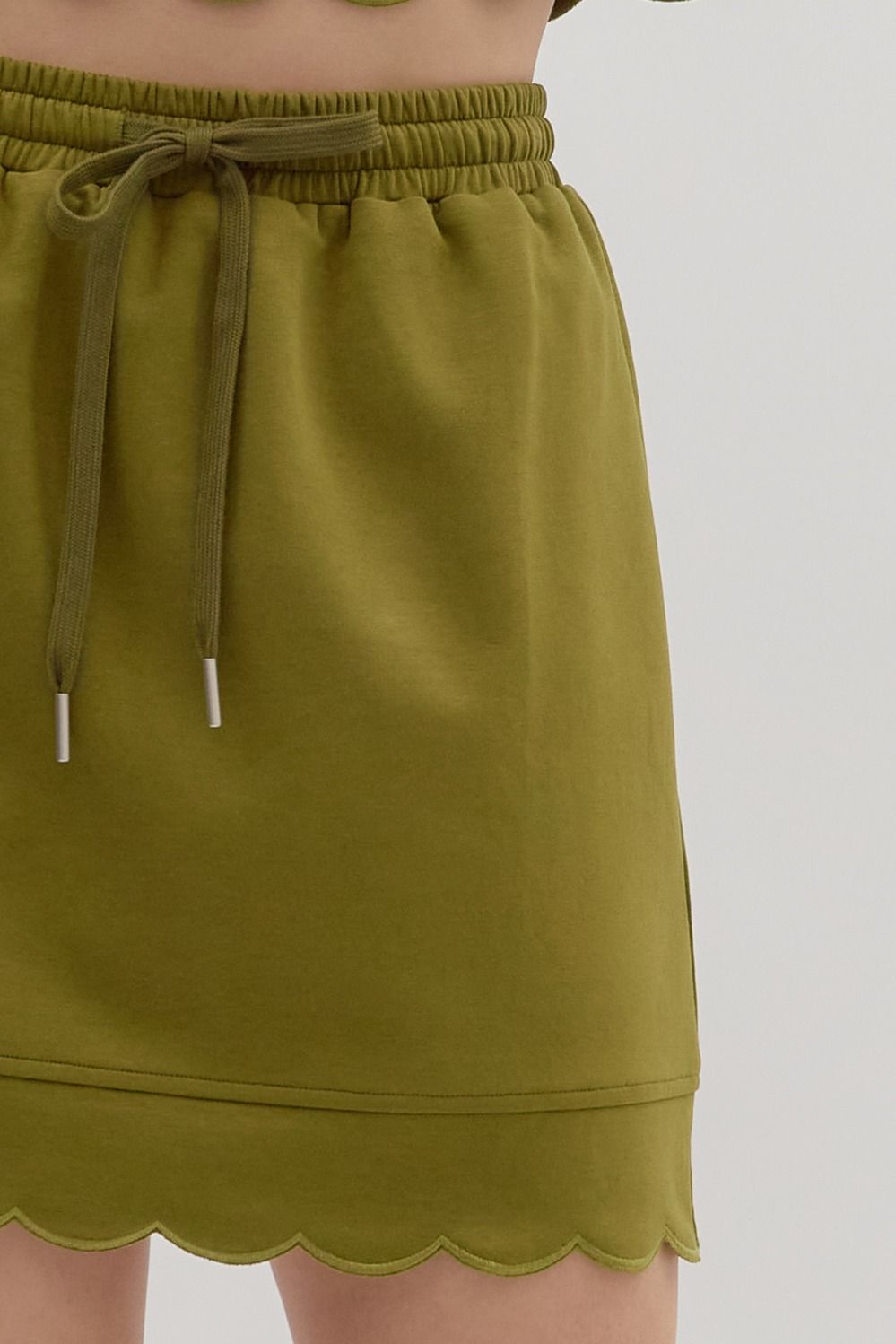 Olive Grove Scallop Skirt