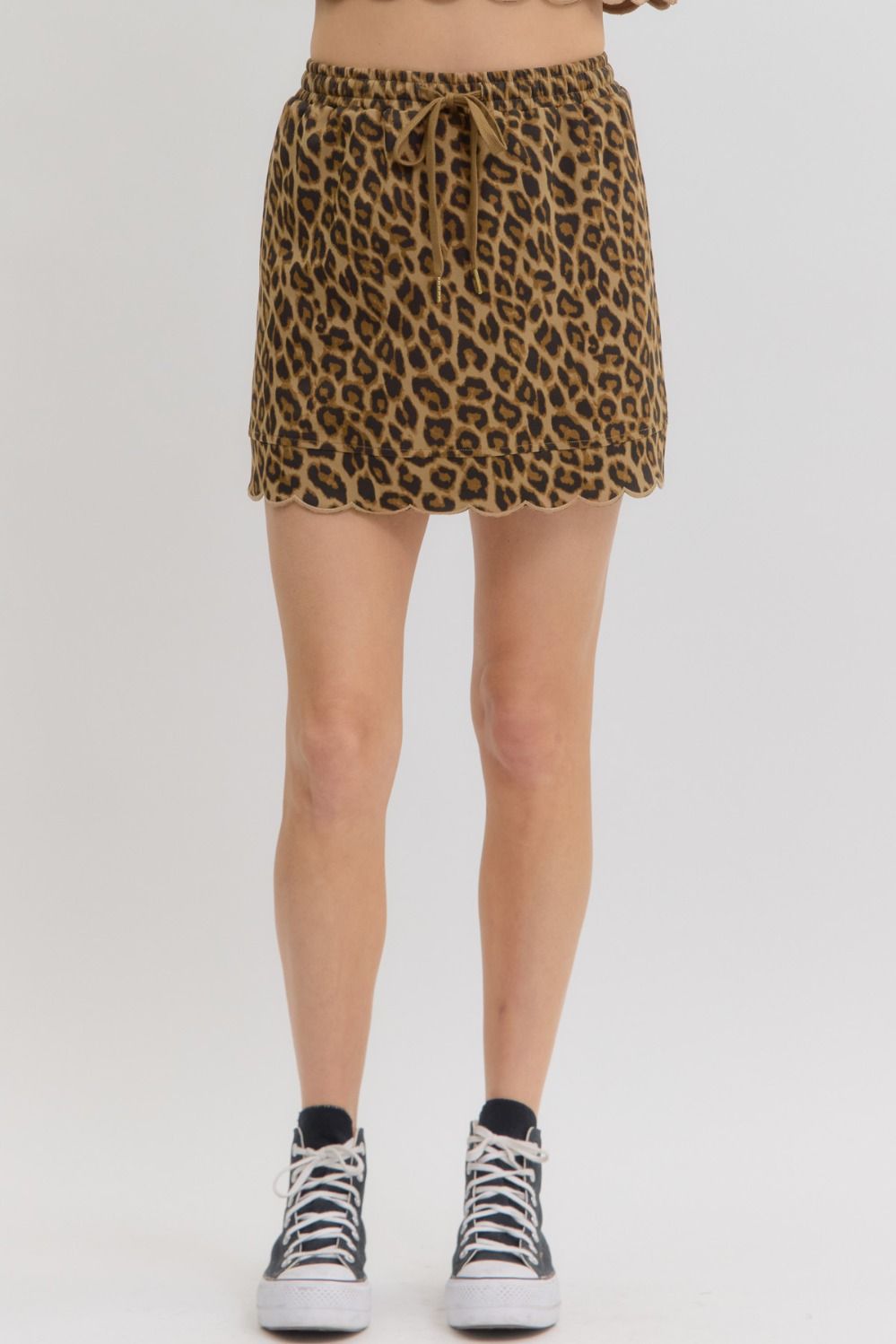 Wild Leopard Scallop Skirt