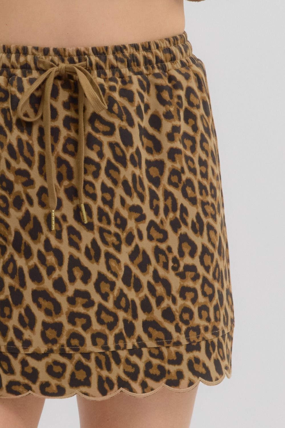 Wild Leopard Scallop Skirt