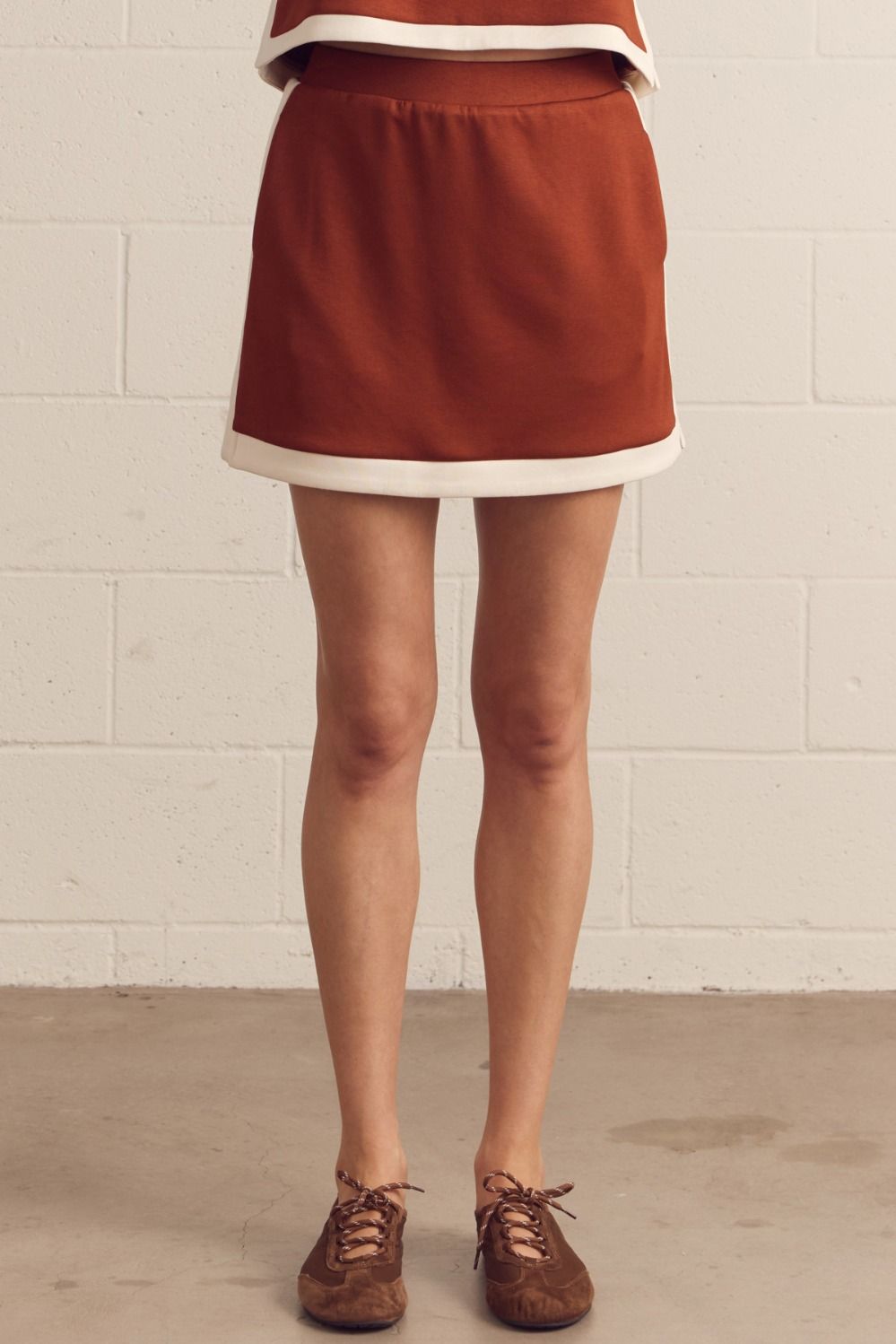 Rust Knit Mini Skirt (part of a set)