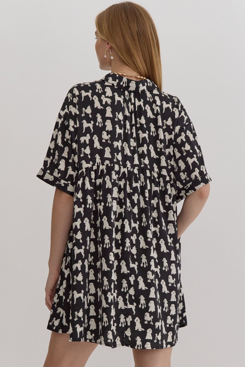 Poodle Parade Satin Mini Dress