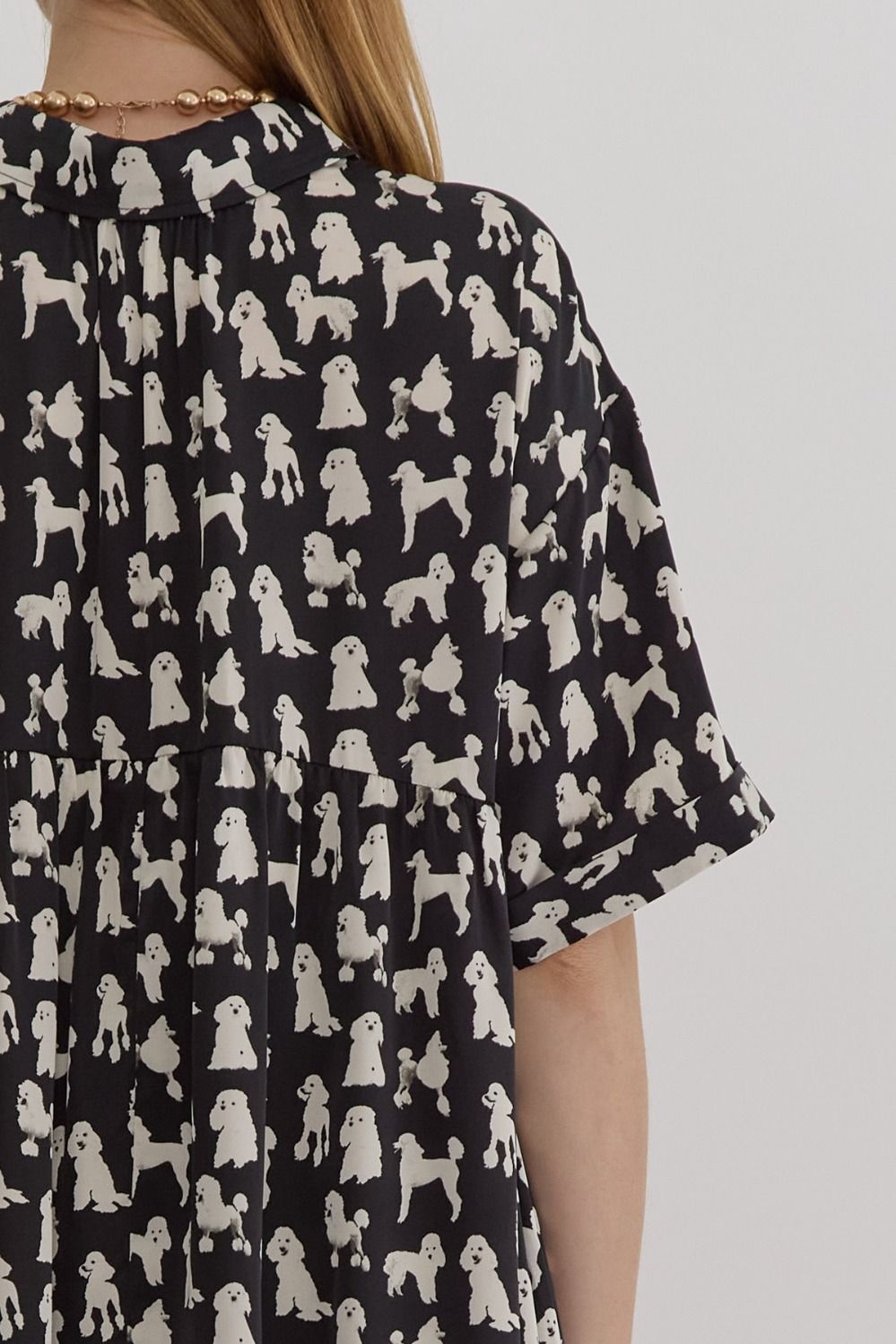 Poodle Parade Satin Mini Dress