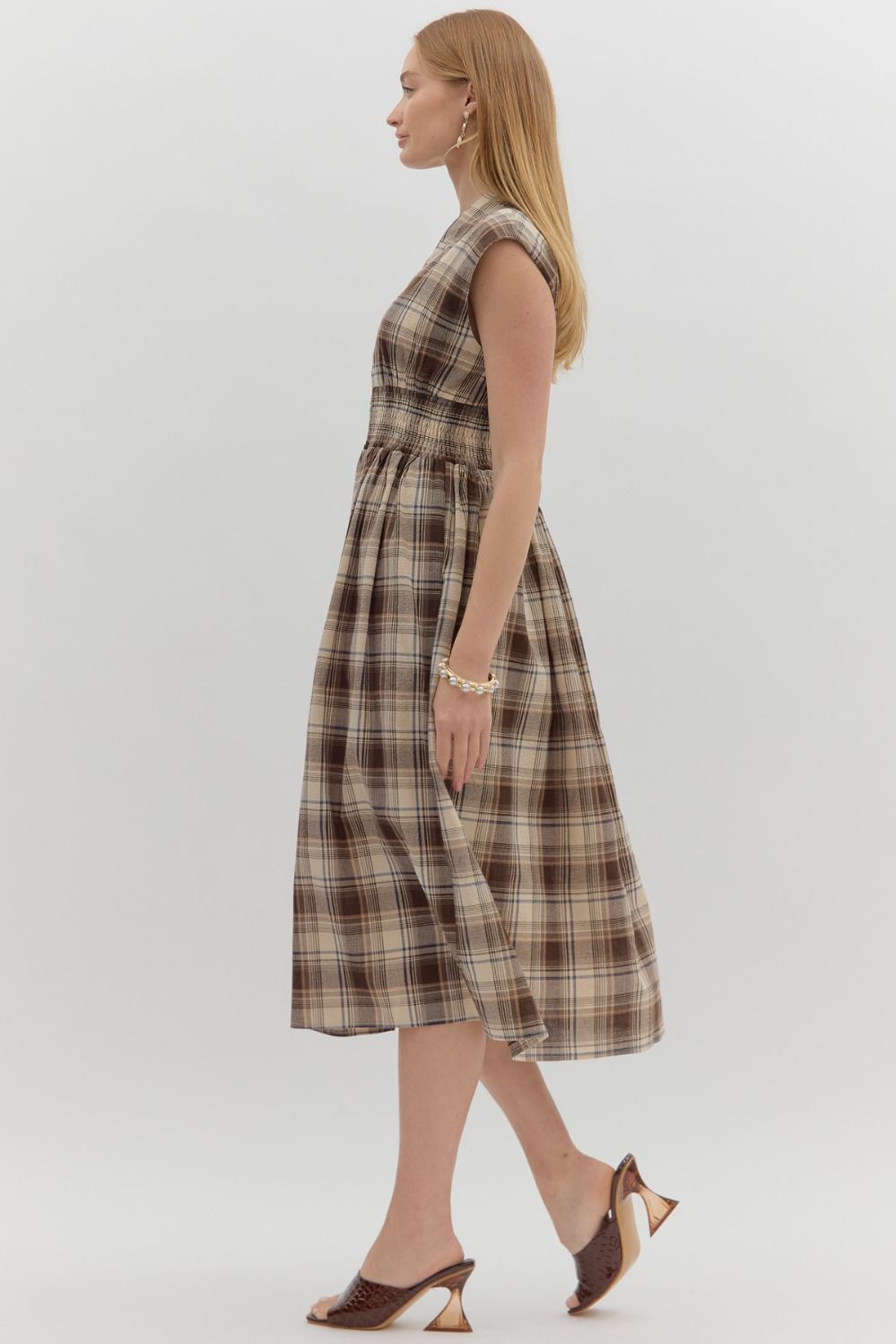 Prairie Muse Plaid Midi Dress