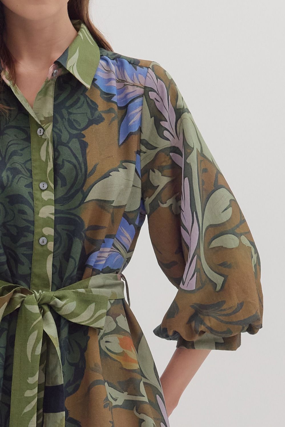 Botanical Print Mini Dress