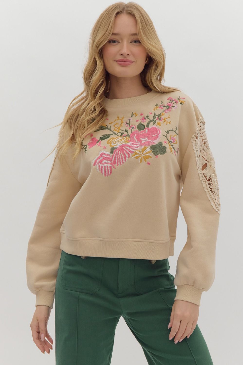 Blossom & Stitch Embroidered Sweatshirt