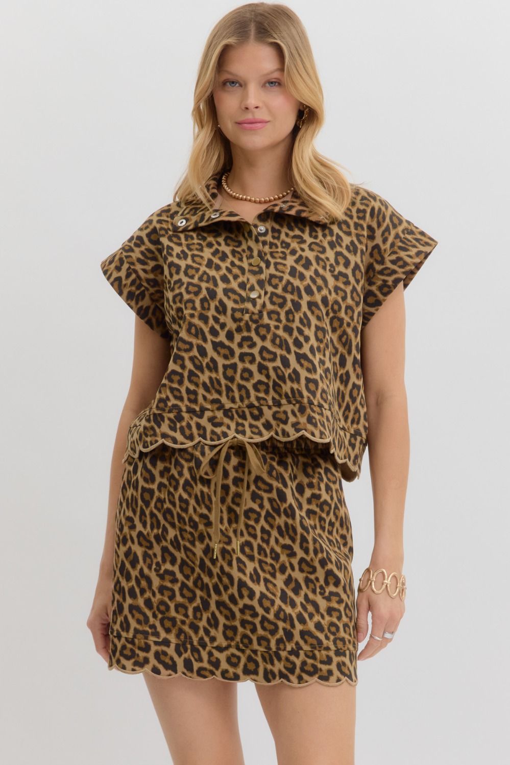 Wild Leopard Scallop Skirt