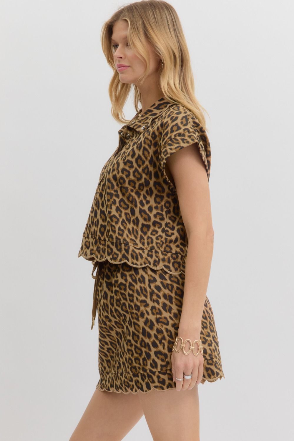 Wild Leopard Scallop Skirt