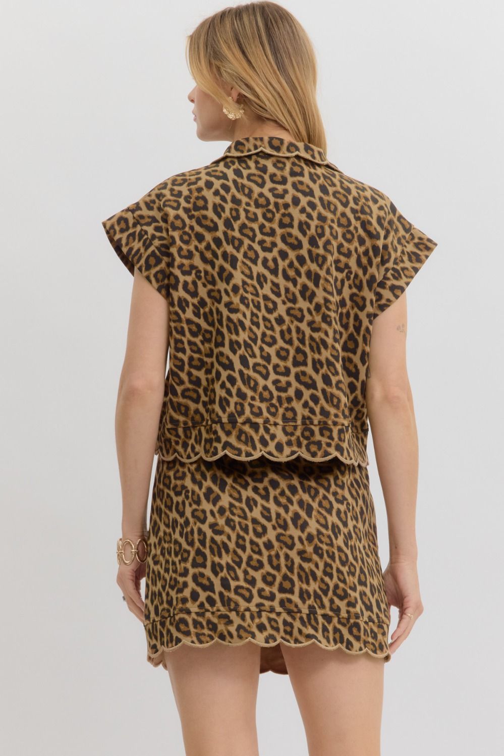 Wild Leopard Scallop Skirt