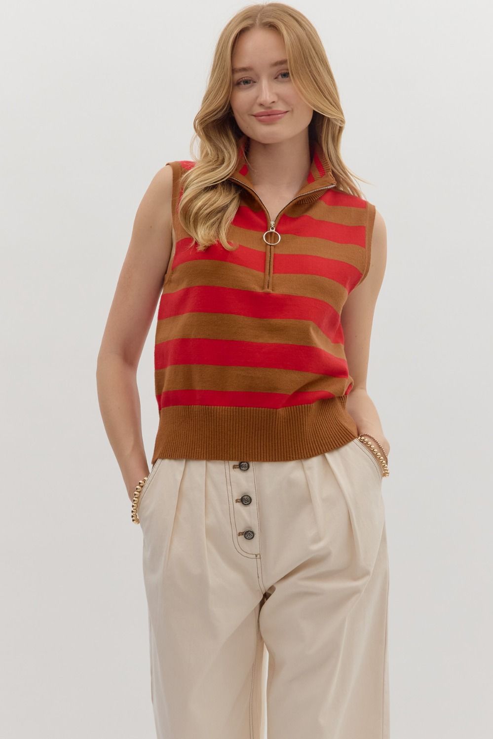Brick Stripe Knit Top