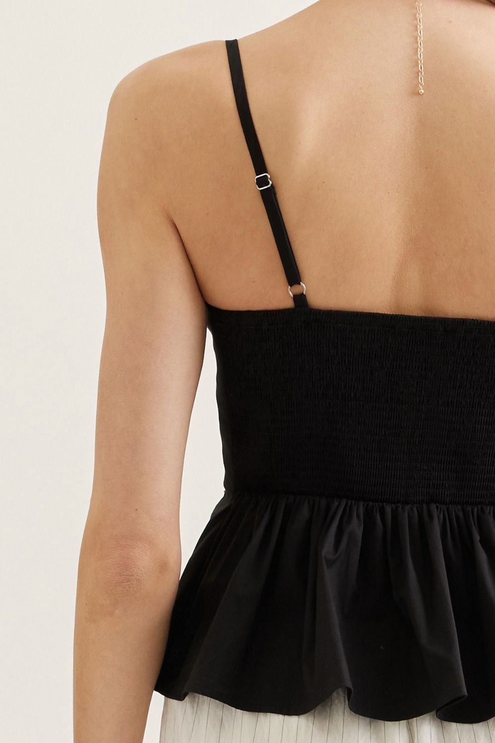 Black Pleated Tank Top