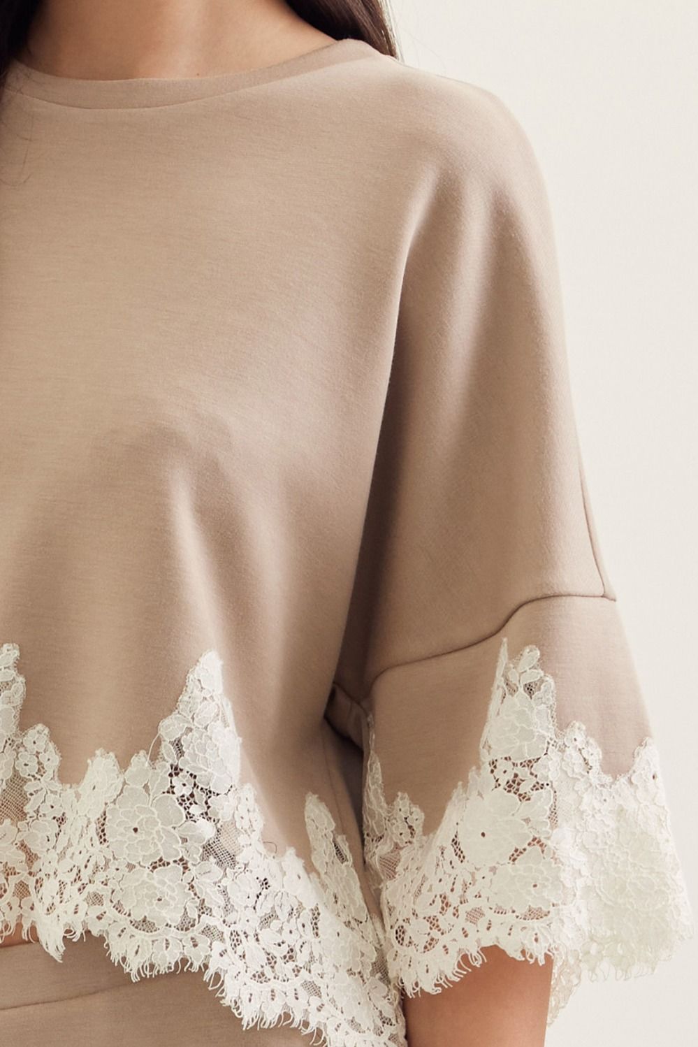 Almond Dolman Sleeve Knit Top (part of set)