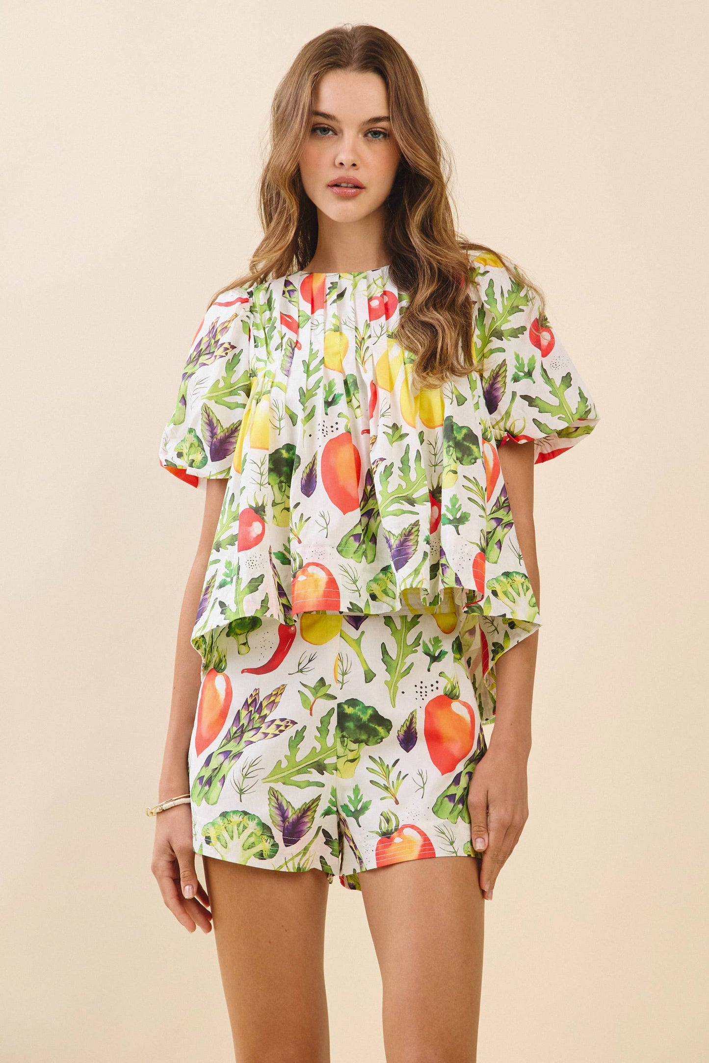 Produce Pleated Poplin Top