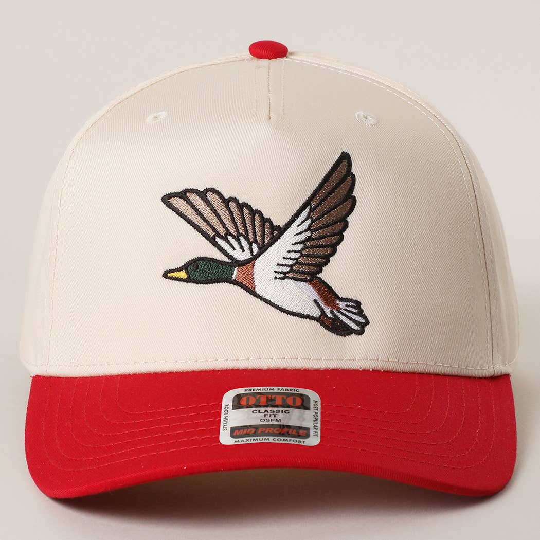 Flying Mallard Graphic Embroidered Trucker Hat : DKGRN/NATL / One Size