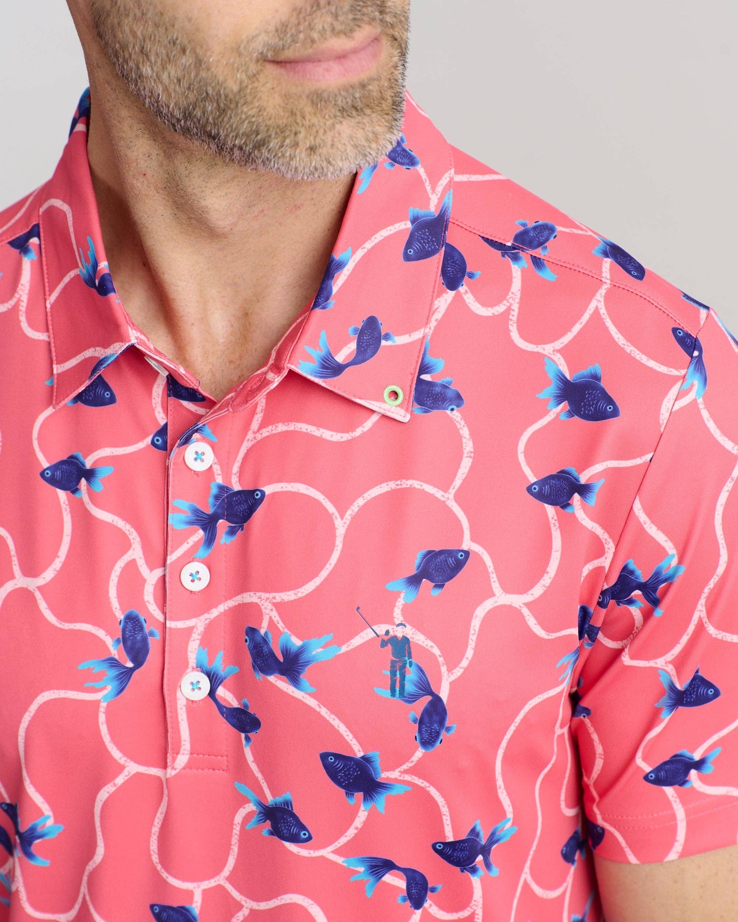 Fish Food Men's Polo: Antique Red / L