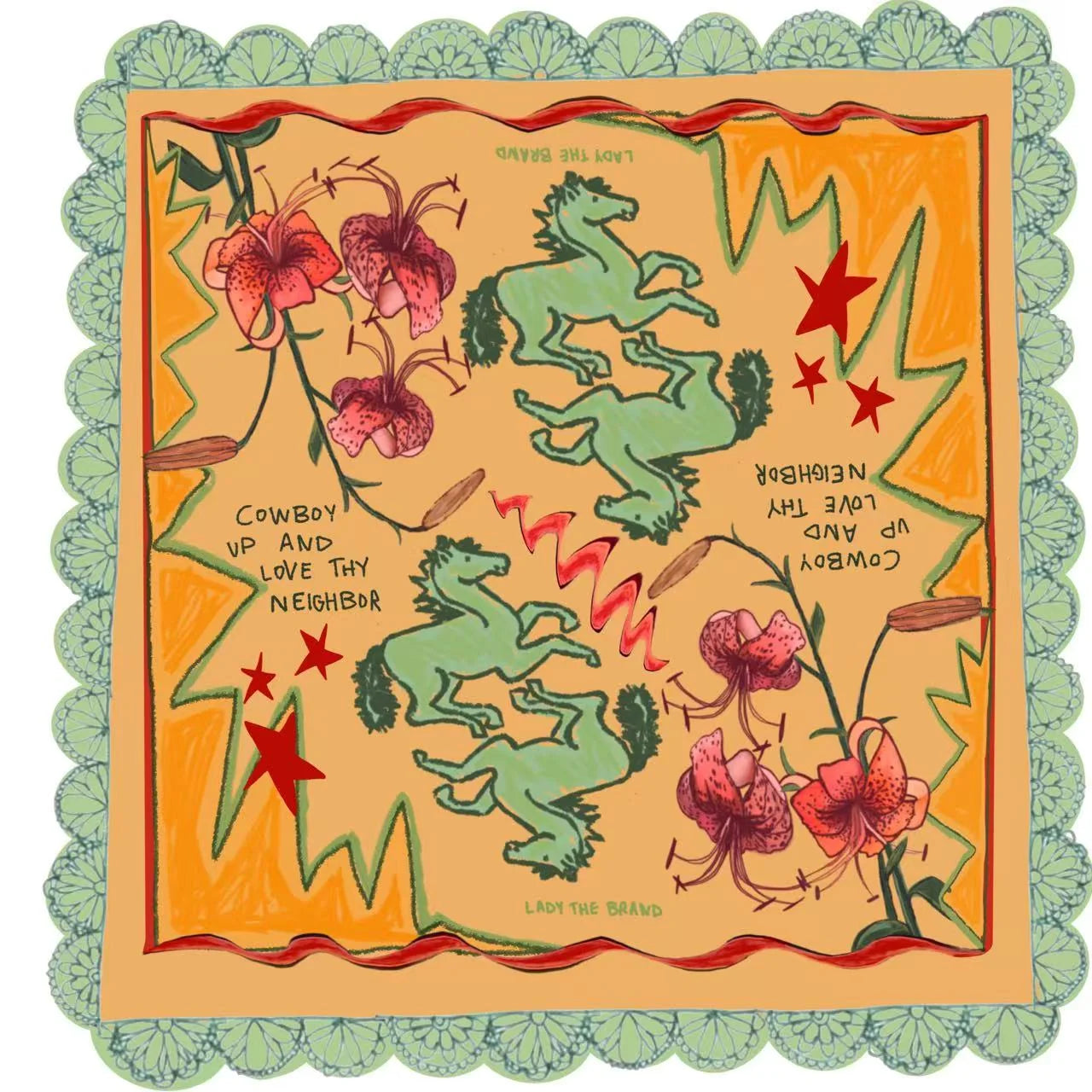 Love Thy Neighbor Satin Bandana