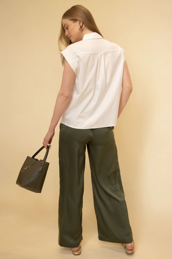 Ivory Short Sleeve Button Up Shirt