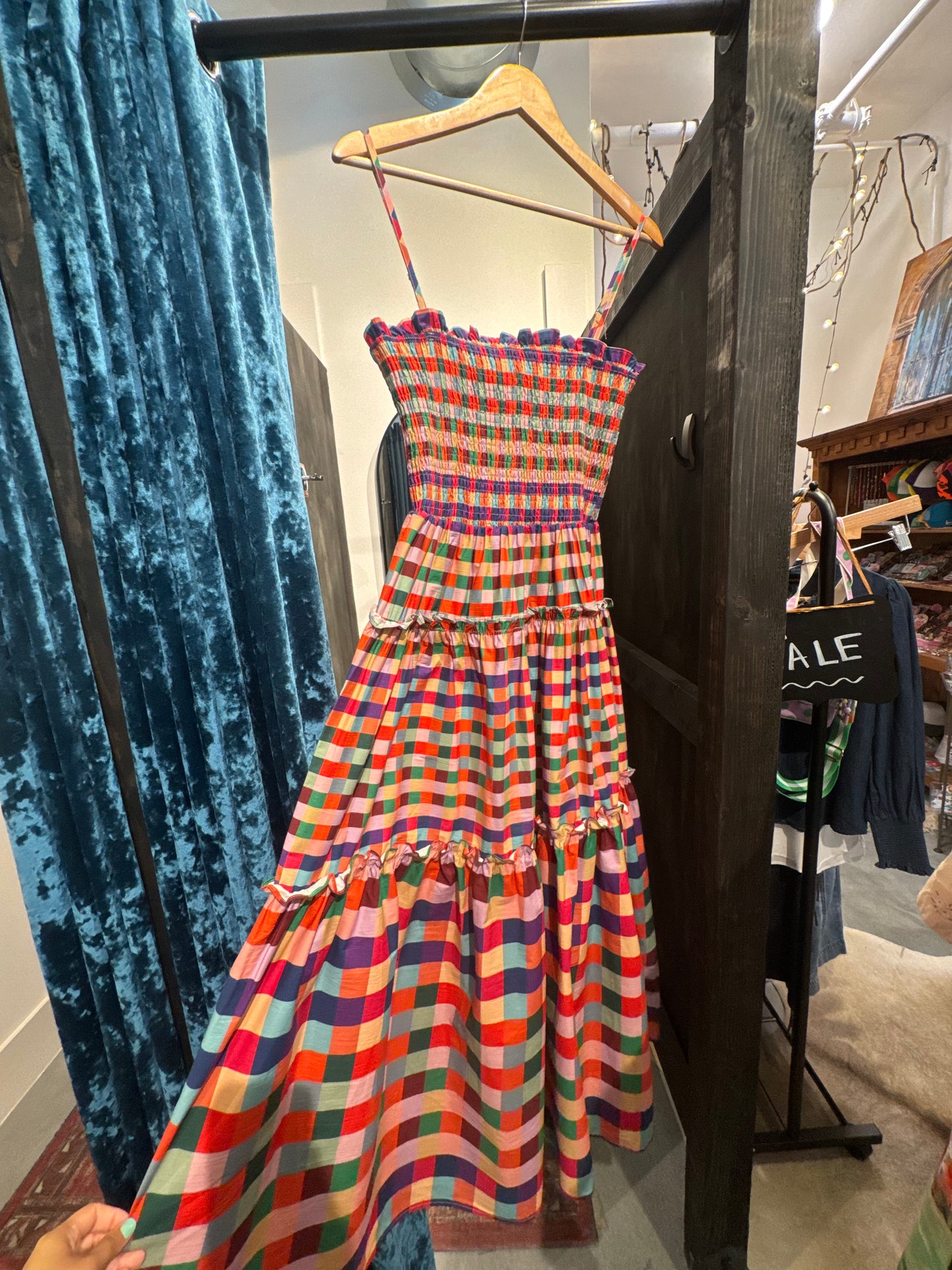 Mad for Plaid Multicolor Maxi Dress