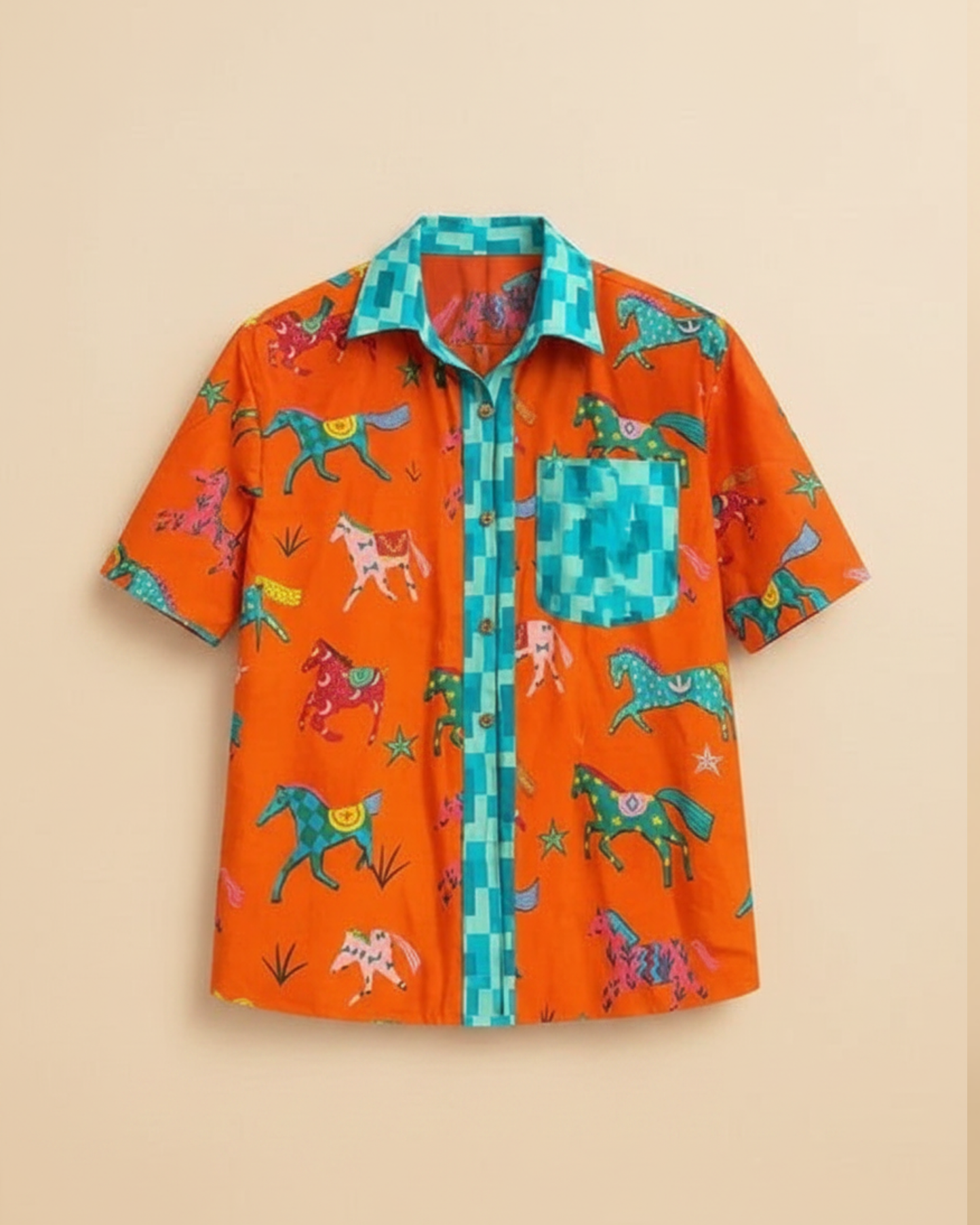 Orange/Aqua Pink Pony Club Shirt – Short Sleeve