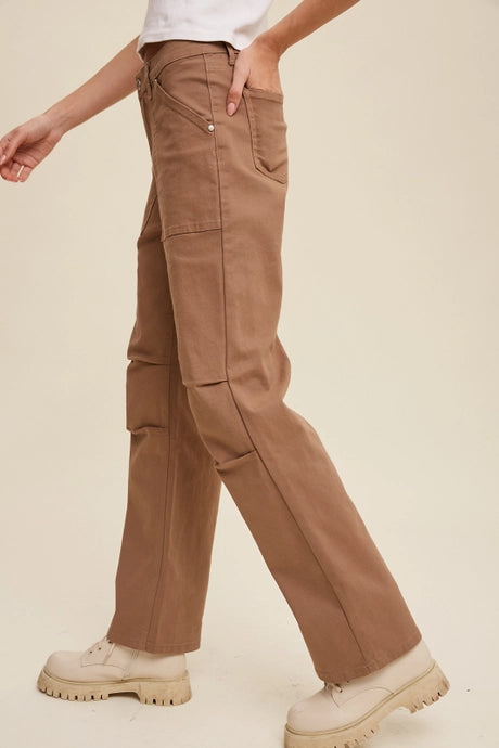 Mocha Utility Straight Pants