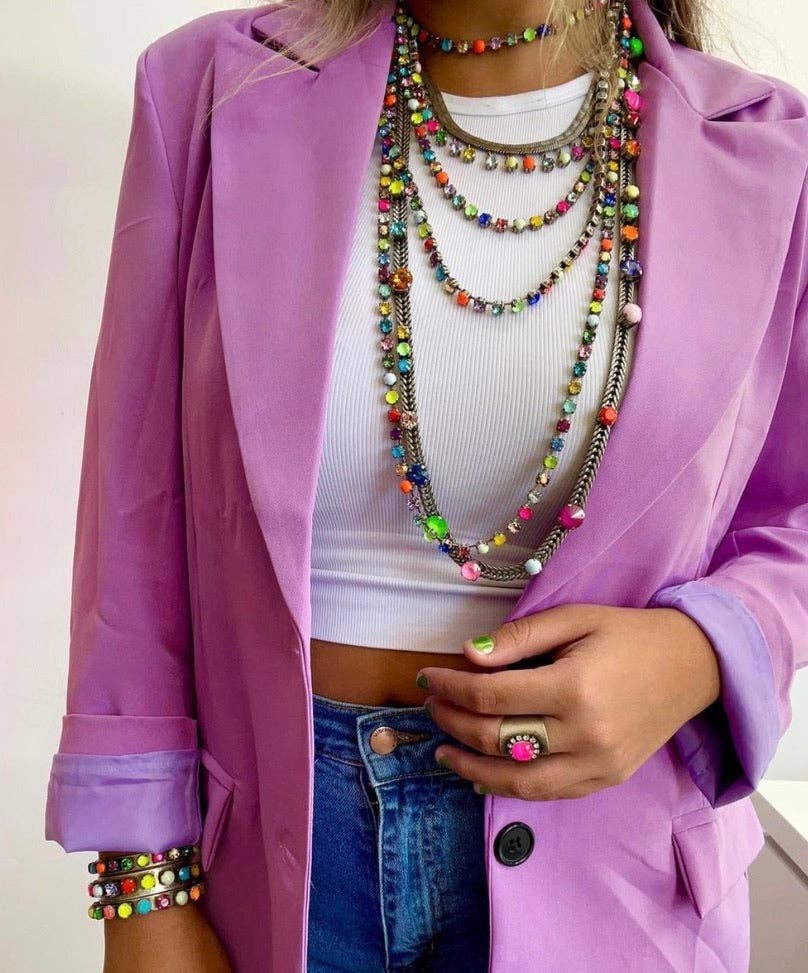 Sarina POP Necklace: Antique Silver