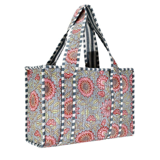 Cotton Block Print Tote Bag Small