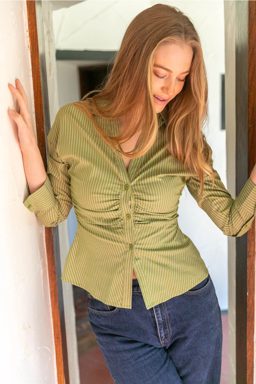 Sage Button Up