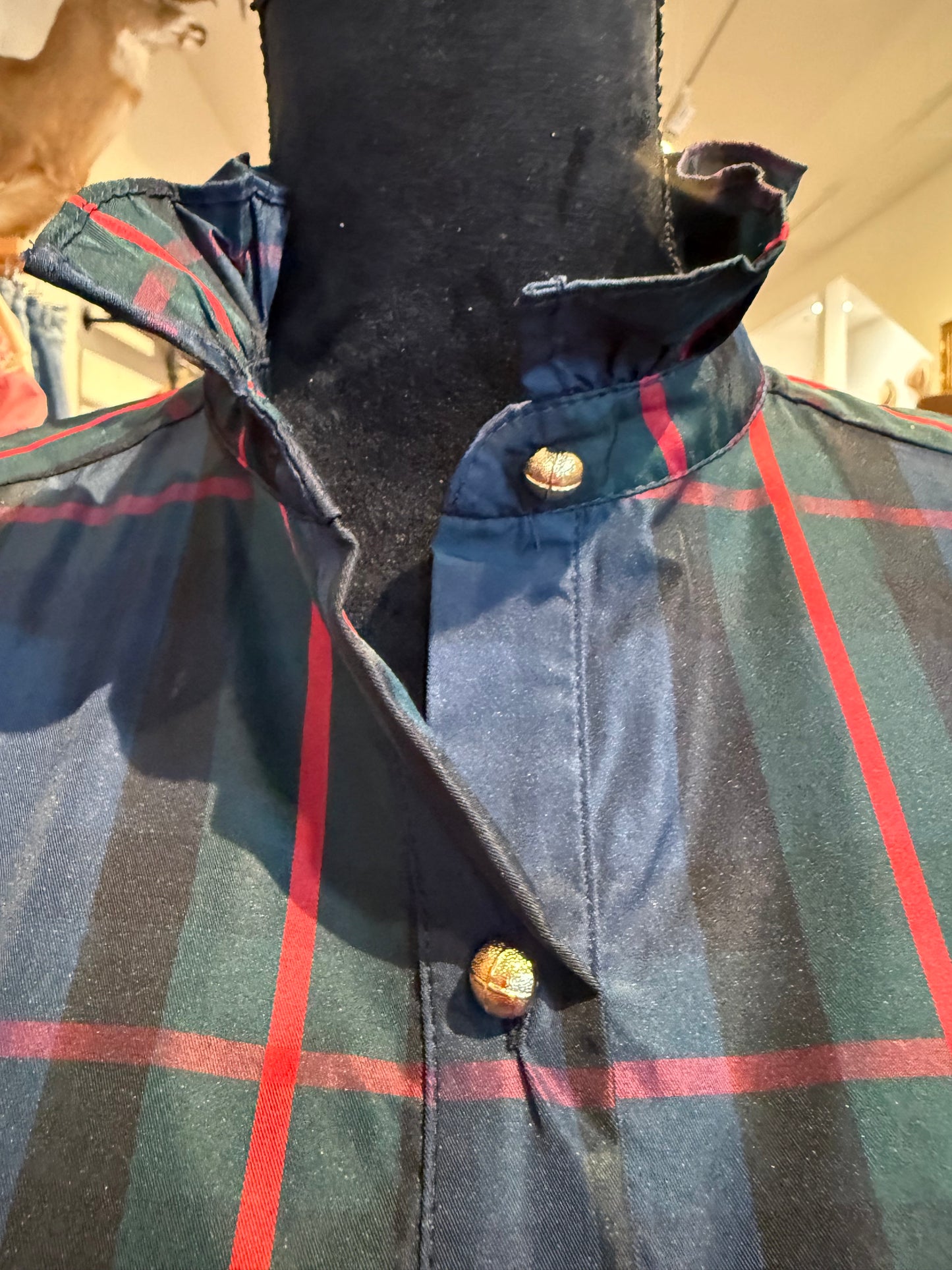 Plaid Ruffle Collar Dress