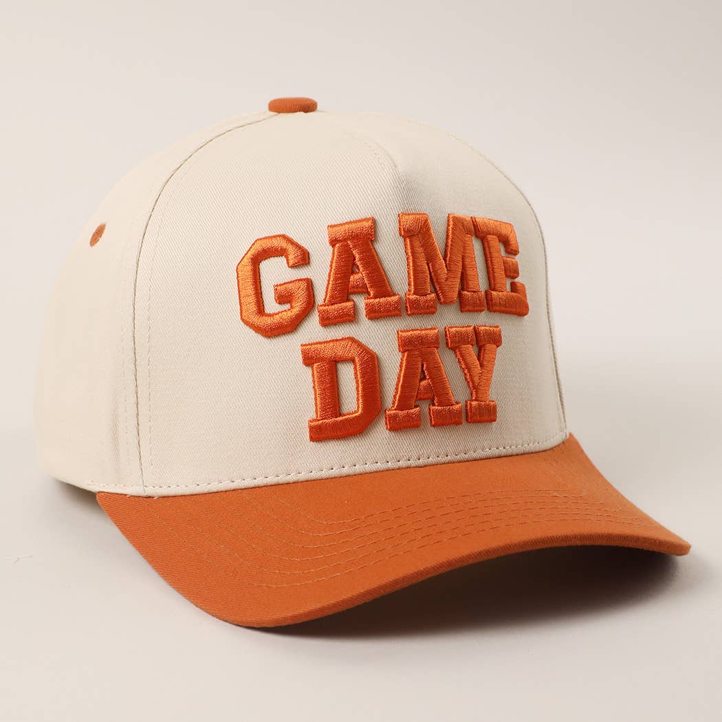 GAME DAY 3D Letter Embroidered Two-Tone Trucker Hat : BOR / ONE SIZE