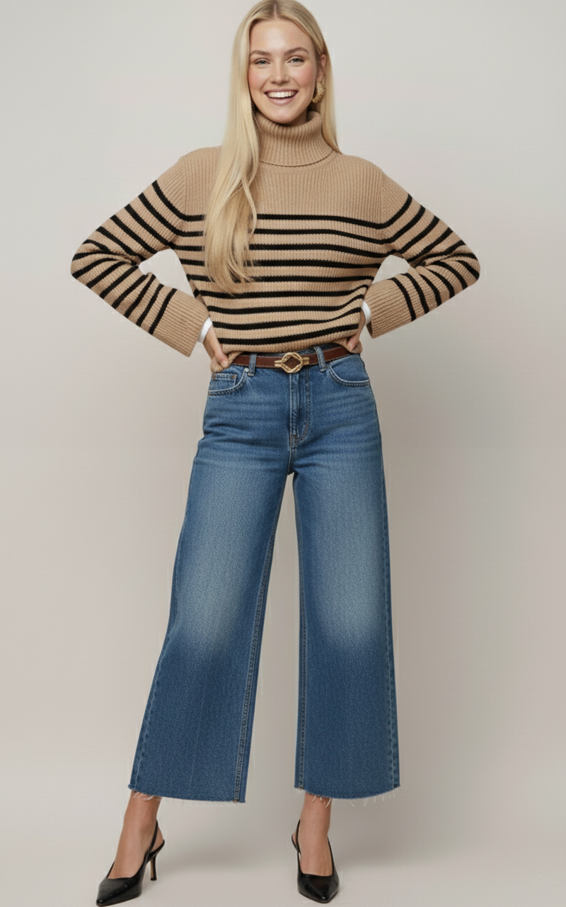 Black/Brown Reversible Belt with Linked Chain Buckle