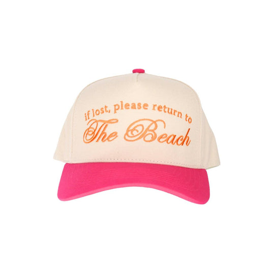 Hot Pink Return to Beach Embroidered Trucker Hat